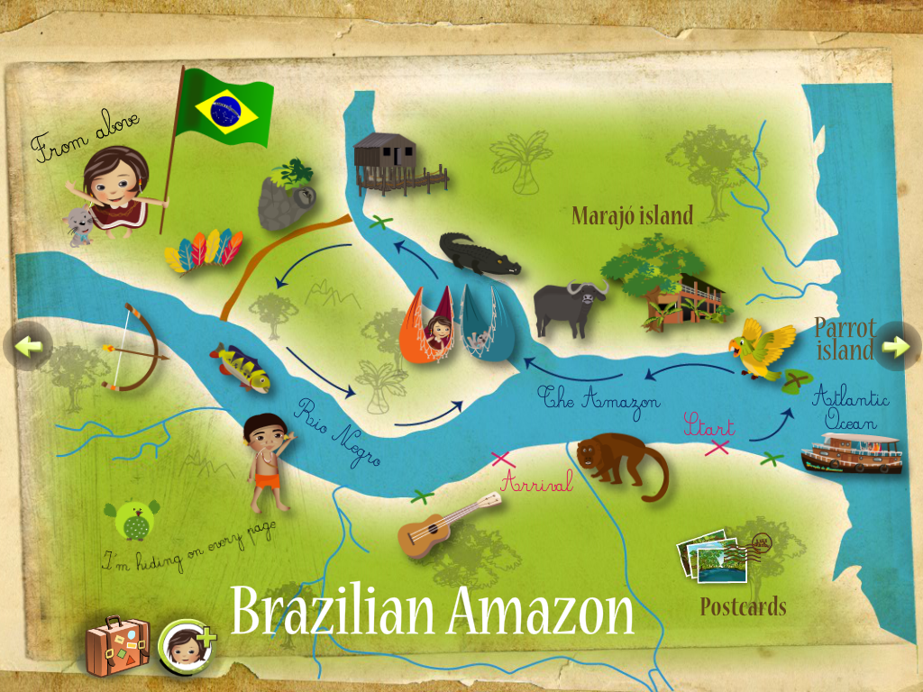 amazon river map for kids